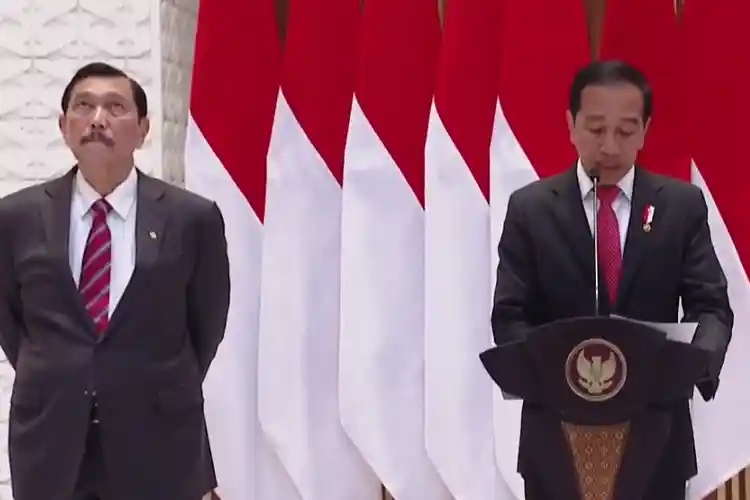 Presiden Joko Widodo dan luhut di pidato 2023